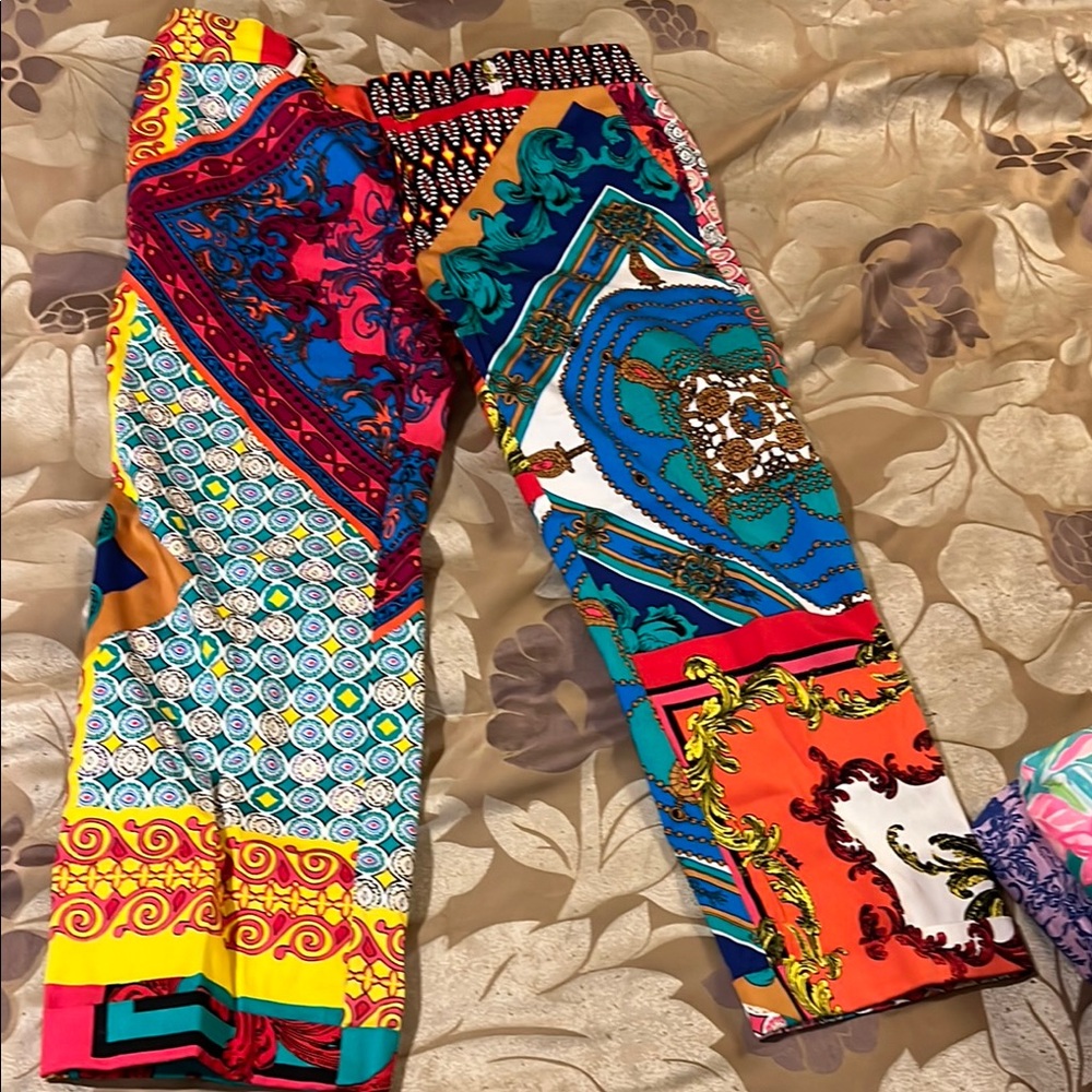 Colorful Geometric Patterned Pants